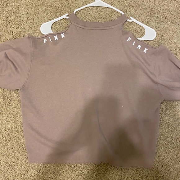 Victoria Secret Pink Cropped Crewneck Sweatshirt - Picture 2 of 2